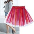 thumbnail image 2 of Women's Colorful Tulle Skirts Elastic High Waist Pleated Mesh Skirt Rainbow Tutu Skirt Layered Tulle Skirt Gifts, 2 of 4