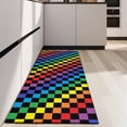 thumbnail image 4 of Colorful Rainbow Checkered Pattern Kitchen Rug Mat,Kitchen Runner Rugs Non Skid Washable,Decorative Kitchen Floor Mats for Kitchen,Sink,Laundry,17"X47", 4 of 5