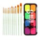 thumbnail image 1 of Kit de pintura corporal profesional, paleta con pinceles, lavable. 14x6.5x1.6CM, 1 of 9
