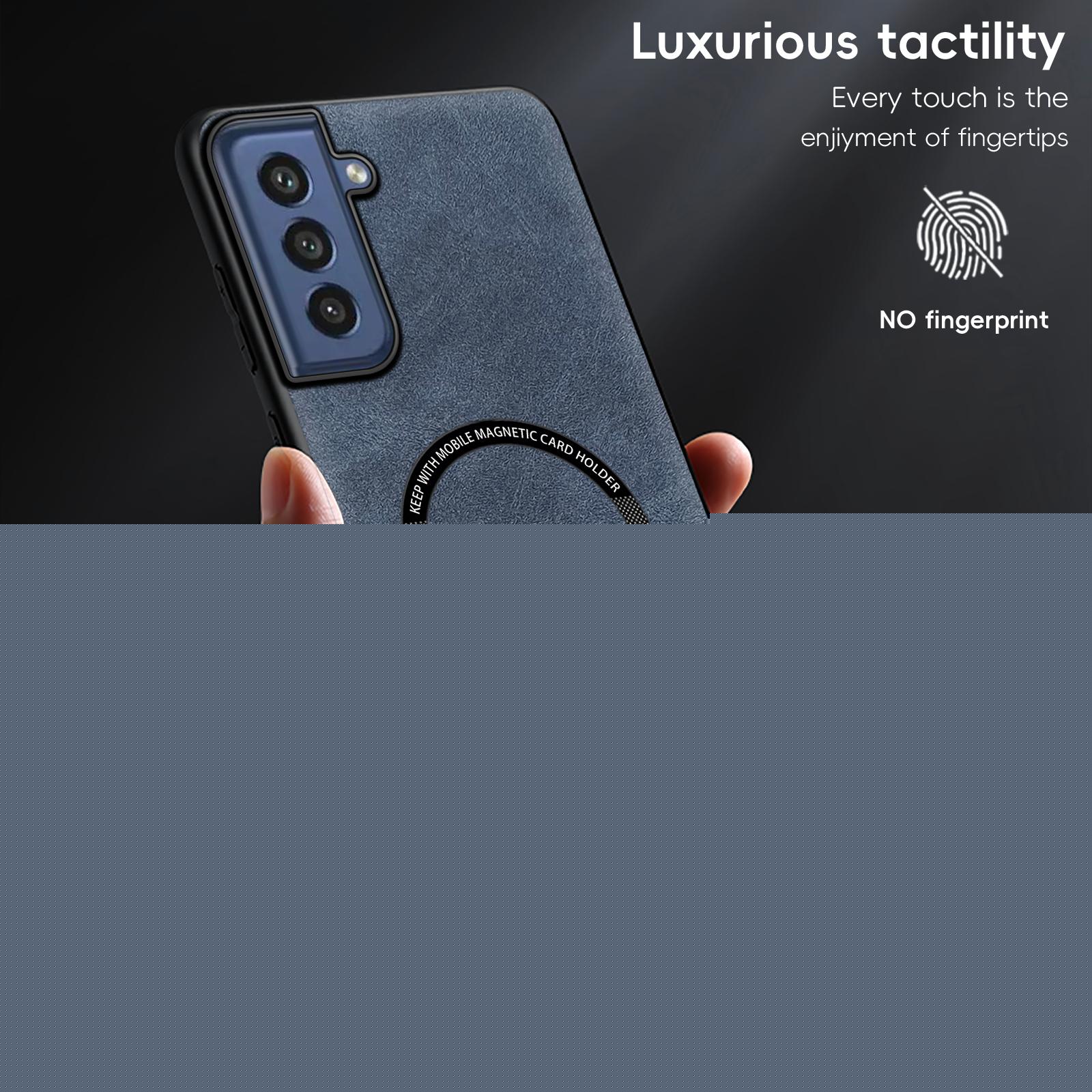 thumbnail image 3 of Mantto for Samsung Galaxy S21 Ultra Case Compatible with MagSafe Charging, Vegan PU Leather Slim Classic Luxury Elegant Thin Drop Protection Protective Cover for Samsung Galaxy S21 Ultra, Blue, 3 of 9