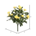 thumbnail image 3 of Vickerman 15" Artificial Yellow Mini Diamond Rose Bush., 3 of 4