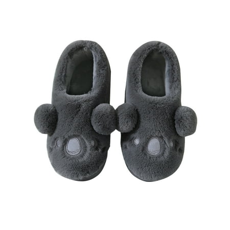 

Ritualay Women Slippers Soft Plush Winter Shoe Lined Booties Slipper Non-slip Anti-Slip Boots Bedroom Outdoor Fluffy House Shoes Closed Back Dark Gray 10-10.5