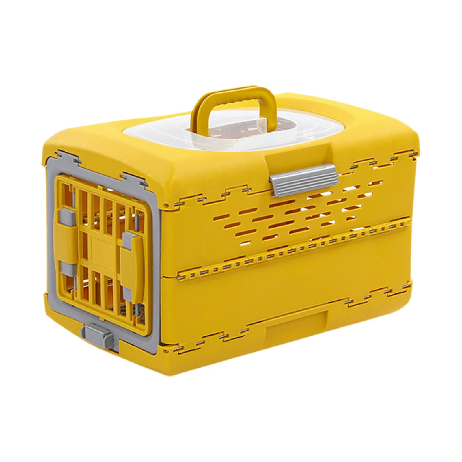 Yinanstore Collapsible Puppy Crate Cat Transport Box Folding Heavy Duty Reusable Hard Sided Pet Carrier Cat Travel Cage For Rabbit Puppy Cat Small