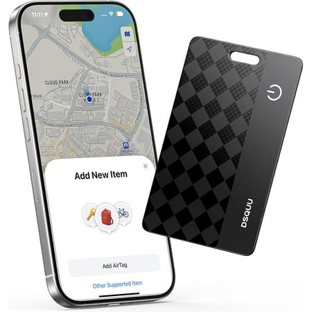 Wallet Tracker Card Air-Tag (iOS Only) Works with Find My, Bluetooth Tracker Smart Card Wallet Finder 0.07in Slim Rechargeable IP68 Waterproof Item Locator for Wallets, Keys, Luggage & Passports