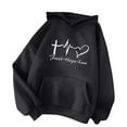 thumbnail image 2 of Hoodies for Women Graphic Printed Long Sleeve Hooded Sweatshirts Casual Loose Fit Tops Round Neck Pullover 2025 with Pocket, 2 of 3