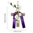 thumbnail image 3 of ERTZAE Easter Door Sign,14" Purple Easter Cross Wreath For Front Door Decor,Religious Easter Front Door Wreath,Wooden Egg Rabbit Cross Sign,Christian Floral Decor,Easter Spring Cross Decorations, 3 of 7