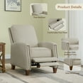 thumbnail image 2 of CHITA Recliner Chairs for Adults Single Sofa Chair for Living Room Faux Leather Push Back Recliner,Beige, 2 of 12