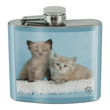 

Ragdoll and Tiffany Kitten Cat Friends Stainless Steel 5oz Hip Drink Kidney Flask
