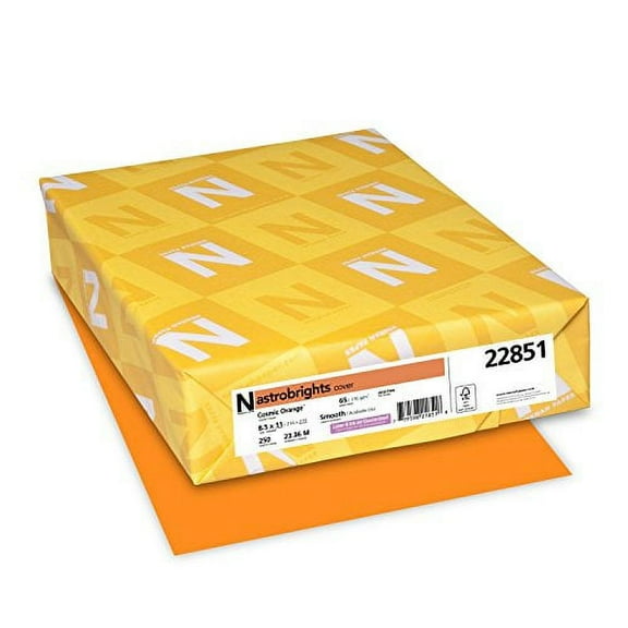 Cosmic Orange - Neenah Astrobrights Premium Color Card Stock, 65 Lb 50 Sheets (8.5 x 14)