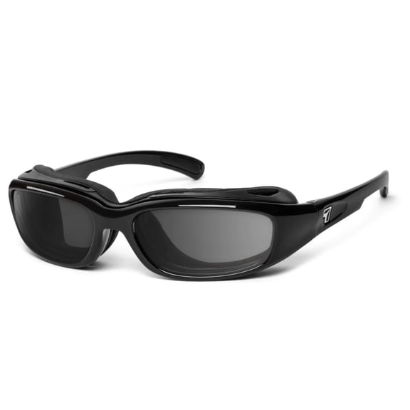 7eye Churada Wind-Blocking Padded Photochromic Sunglasses, Clear to Gray Lenses, Matte Black, Small & Medium