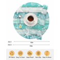 thumbnail image 6 of 15 Inch Round Placemats Set of 4, Teal Coastal Beach Non Slip Heat Insulation PP Table Mats, Nautical Starfish Coral Vintage Wooden Washable Place Mats for Kitchen Dining Party Table Decor, 6 of 7