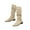 Khaki, variant on Lovskoo 2024 Women's Knee High Boots Faux Suede Round Toe Warm Retro Zipper Shoes Low Heel Western Boots Black