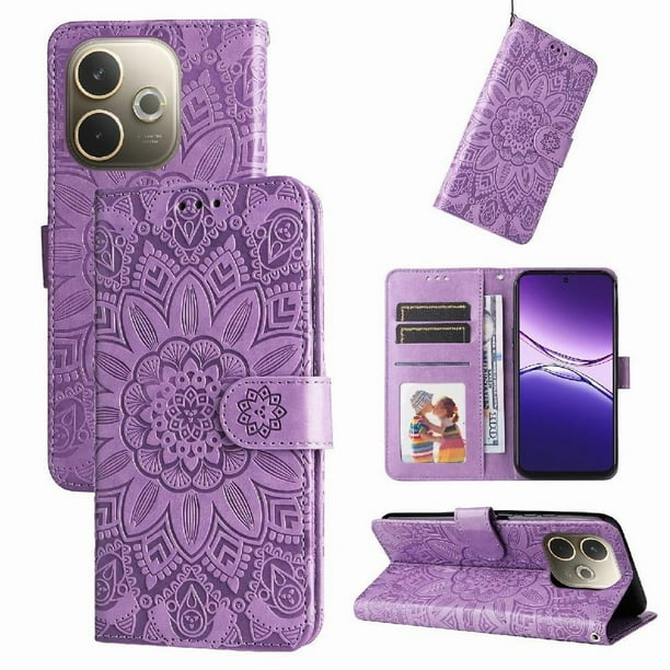 Funda tipo cartera GANGXUN para OPPO A5 Pro , diseño girasol, cuero PU, soporte, cierre magnético, tarjetero
