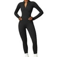 thumbnail image 5 of Women Yoga Jumpsuits One Piece Workout Ribbed Long Sleeve Rompers Female Sport Exercise Jumpsuits, 5 of 6