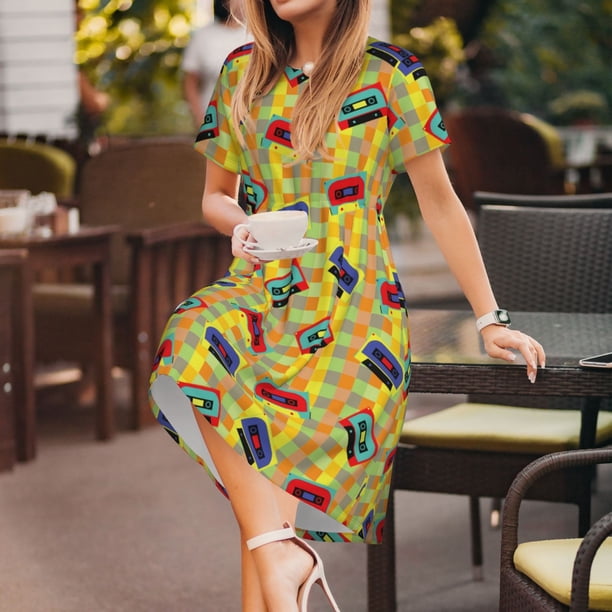 casual day dresses summer BTFBM Womens 2026 Midi Maxi Dresses,S,Apricot gun Petite Merino Jersey Turtleneck Size:3–4 Years