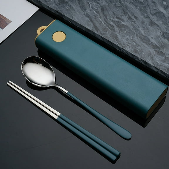 PTOOTP 1 Set of Serving Utensils Set Portable Cutlery Box for Daily Lunch