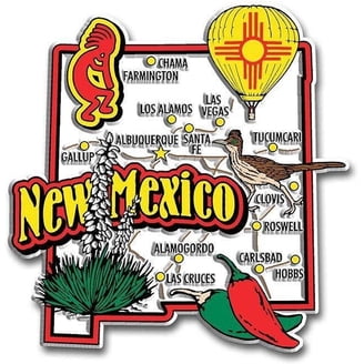 California State Map And Landmarks Collage – Magnete Souvenir Da Frigorifero