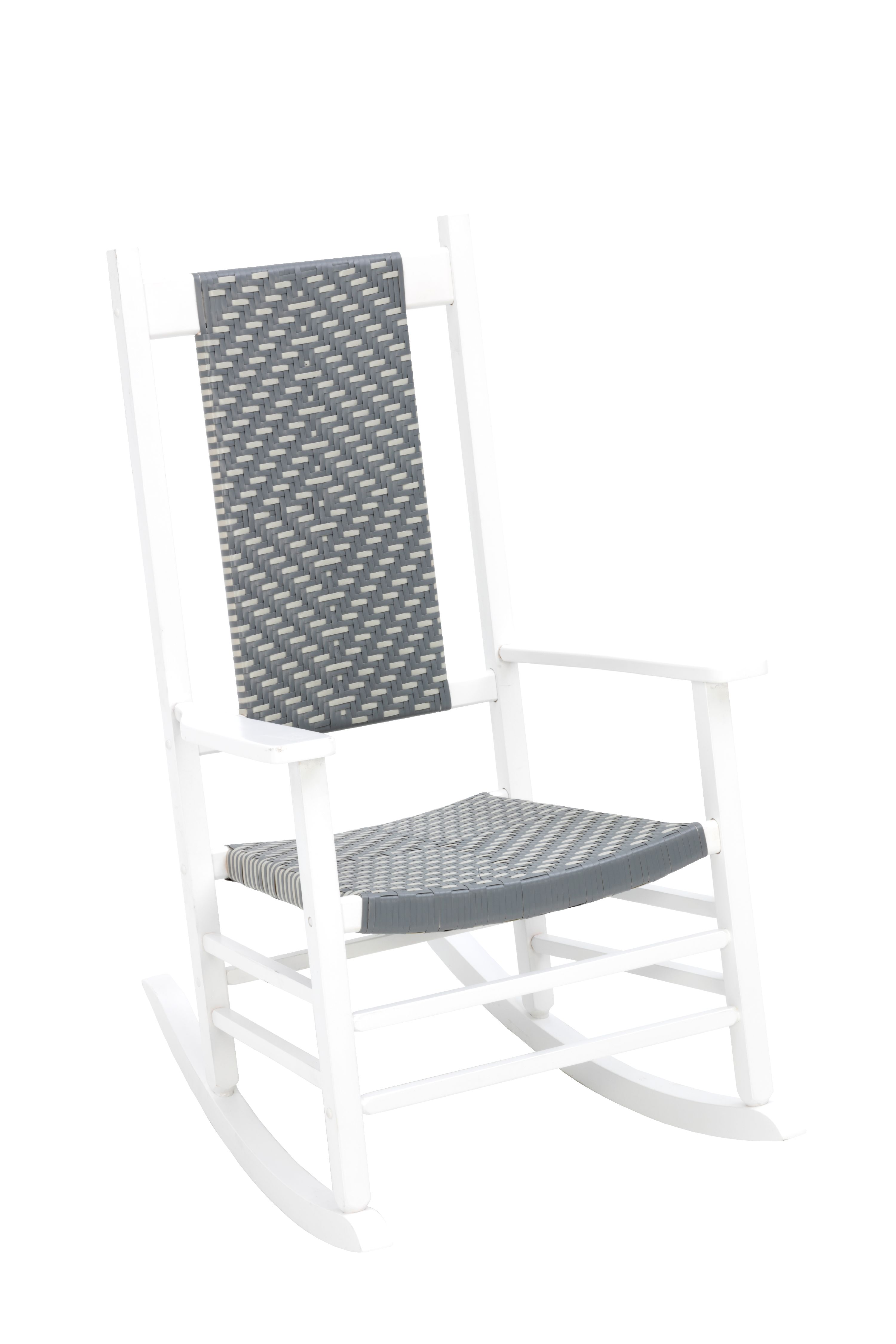 Jack Post Knollwood Rocker With Wicker In White & Gray - image 2 of 3