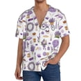 thumbnail image 3 of Xecao offers the Lavender Flowers for Men's Casual Short-sleeved Shirt, a button-up collared shirt with a pocket, perfect for beach vacations and yacht travel in the 3X-Large size., 3 of 7