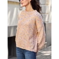 thumbnail image 5 of Cupshe Women's Knit Round Neckline Colorful Pom Pom Accents Dropped Long Sleeves Ribbed Trim Sweater, Size S-XL, 5 of 6