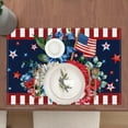 thumbnail image 4 of Linen Watercolor Red White and Blue Poppies Stars Patriotic Placemats Set of 4 4th of July Memorial Day Veterans Day Patriotic Decoration and Supplies for Home, 4 of 6