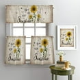 thumbnail image 3 of Valances for Window Rustic Sunflower Kitchen Curtain Valance and Tiers Set 3 Pieces Vintage Sunshine Rod Pocket Treatments Curtains Valance Tier Sets for Living Room Bedroom Farmhouse 54x36 Inch, 3 of 6