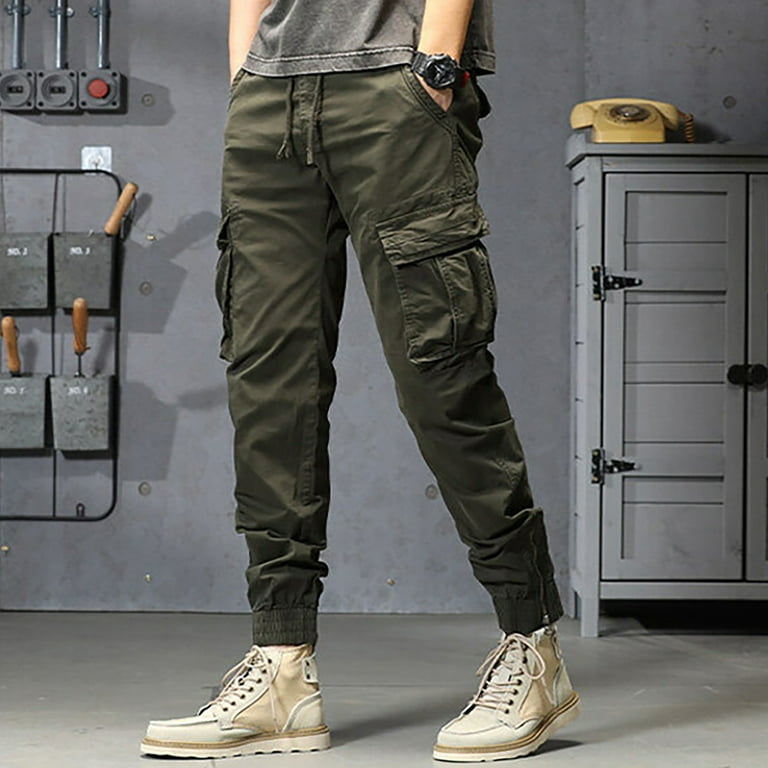 RELAXED CARGO MENS GREEN JOGGER