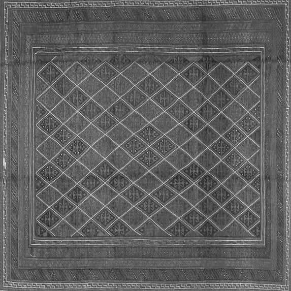 Ahgly Company Indoor Square Persian Gray Traditional Area Rugs, 5' Square