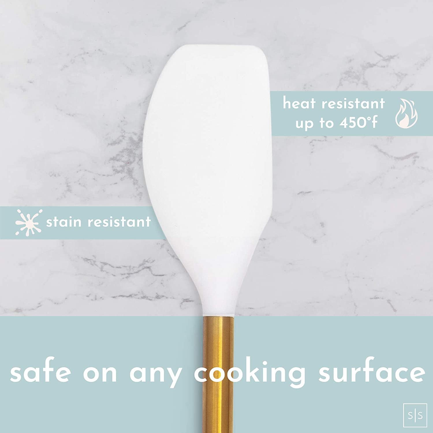 .com: White & Gold Kitchen Tools and Gadgets - Luxe 8PC Cooking Tools  and Gadgets with Anti-…
