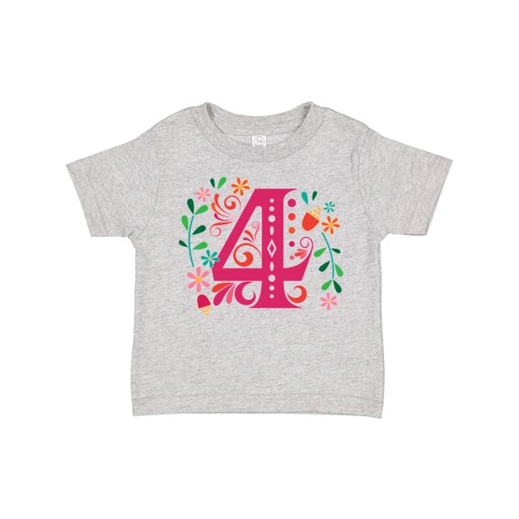 Inktastic 4th Birthday Party Photo Number 4 Girls Toddler T-Shirt