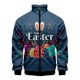 thumbnail image 3 of Chaqueta con cremallera y estampado 3D de Pascua en el oeste, divertida chaqueta de manga larga, cuello alto, ropa de moda, abrigo informal de talla grande para hombre, 3 of 5