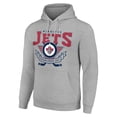 thumbnail image 2 of Men's Starter Heather Gray Winnipeg Jets Team Logo Graphic Fleece Tri-Blend Pullover Hoodie, 2 of 3
