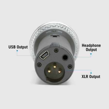 Samson Q2U Rugged Wired Dynamic Microphone - Gray - 6.56 ft - Mono - 50 Hz to 15 kHz - 32 Ohm -54 dB - Cardioid, Uni-directional - Handheld, Stand Mountable - XLR, Mini USB, Mini-phone