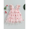 thumbnail image 2 of xiaxaixu Robe Ligne A pour Filles, Manches Volantes Col en V Imprimé Papillon Ananas Robe de Soirée Robe d'Été, 2 of 7