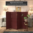 thumbnail image 2 of Red Lantern 4 ft. Short Woven Fiber Folding Screen - Red and Black - 4 Panel, 2 of 6