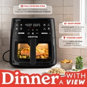 Gourmia 8 Qt Air Fryer, 8 Presets with Digital Display, FryForce 360° Technology, Easy View Window & Interior Light, Dishwasher Safe Basket, Black