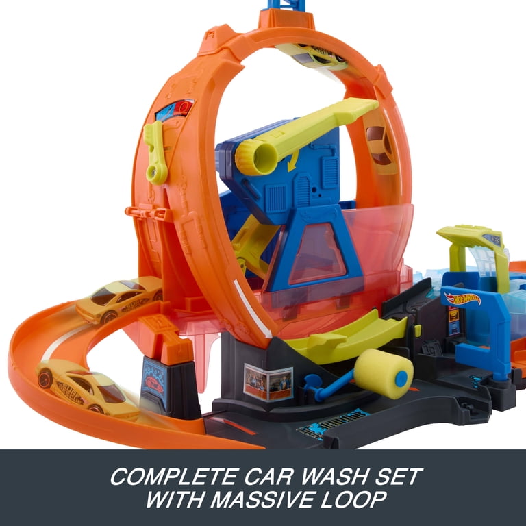 Hot Wheels City Mega Loop Car Wash Playset with Vehicle photo 3