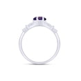 thumbnail image 4 of AFFY Heart Cut Simulated Alexandrite & Cubic Zirconia Claddagh Ring In 14k White Gold Over Sterling Silver Jewelry Gift For Her Ring Size-8.5, 4 of 6