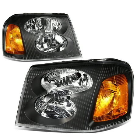 06 Envoy Xl Model (For 02-09 GMC Envoy Headlight Black Housing Amber Corner Headlamp STL XL 03 04 05 06 07 08)