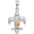 thumbnail image 1 of Silver/14K Two-Tone Sterling Silver Polished Fleur De Lis W/14K Accent Pendant - Jbsp, 1 of 5