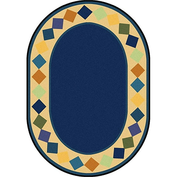 Joy Carpets Joy Carpet Delightful Diamonds Multi 7'8" x 10'9" Oval