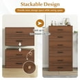 thumbnail image 3 of Giantex 2-Drawer Stackable Dresser, Lateral File Cabinet, Drawer Chest w/Anti-Topping Kits, Walnut, 3 of 6