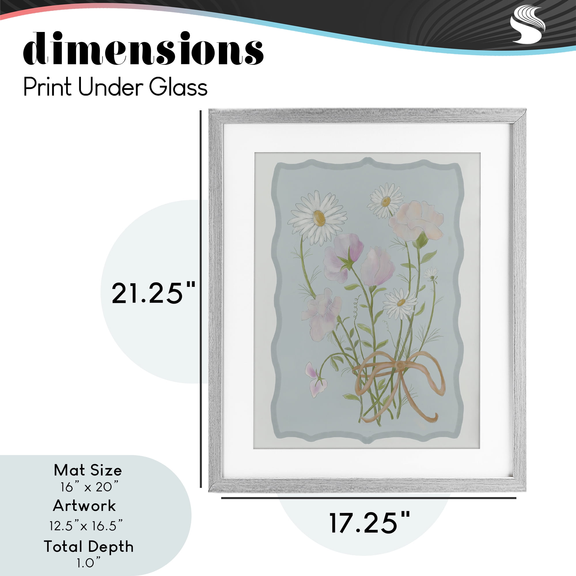 Spring Cottage Clippings Gray Framed Print Under Glass, design by Leslie Hermosa