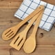 thumbnail image 4 of Utensilios de cocina de bambú Juego de utensilios de cocina de bambú Juego de utensilios de cocina de espátula de bambú para cocinar, sartenes antiadherentes naturales y saludables, 4 piezas JFHHH pequeña, 4 of 5