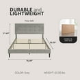 thumbnail image 2 of DeCoro Cambridge Upholstered Wooden Platform  Bed Frame, Full, Gray, 2 of 11