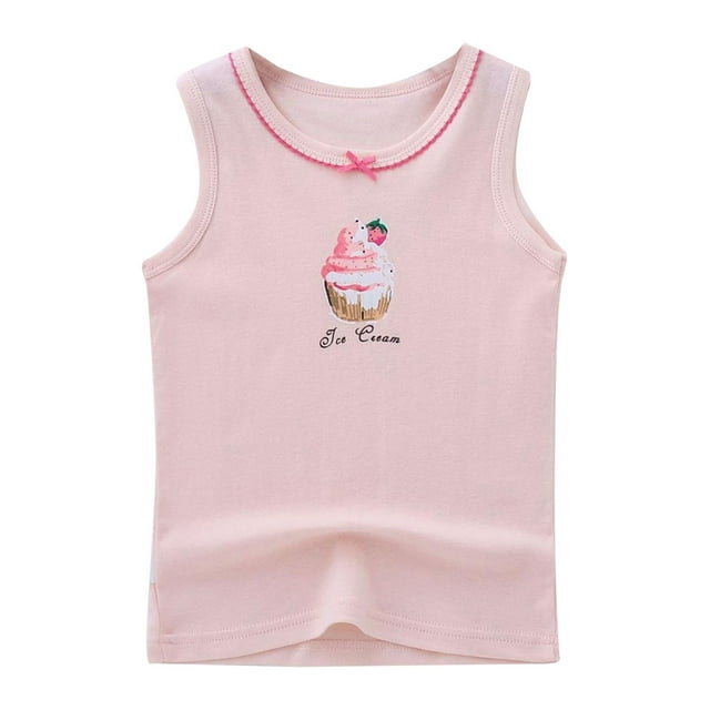 Hauts pour Filles pour Enfants Été Gilet Floral Léger sous-Vêtement par Petite Fille Mode