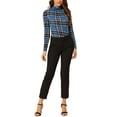 thumbnail image 2 of Hauts à Col Roulé à Manches Longues pour Femmes Extensibles Ajustés Noël Xmas Chemise de Fête m Bleu, 2 of 8