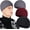 Black+Gray+Wine Red, variant on 3 Pack Wool Fisherman Beanies for Men, Short Knit Watch Cap Cuffed Trawler Hats
