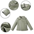 thumbnail image 4 of AJZIOJIRO Toddler Girls Faux Leather Moto Jacket for Kids Baby Girls Fashion PU Leather Motorcycle Jacket Childrens Outerwear Slim Coats 1-7 Years, 4 of 9