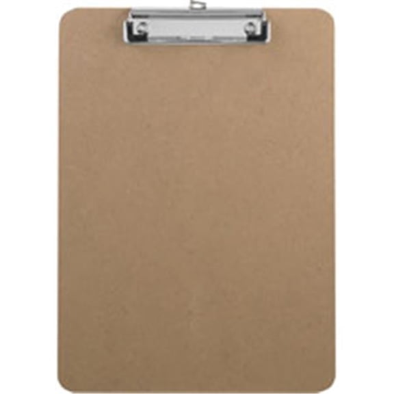 0.12 in. Flat Clip Hardboard Clipboard - Brown - 0.12in.